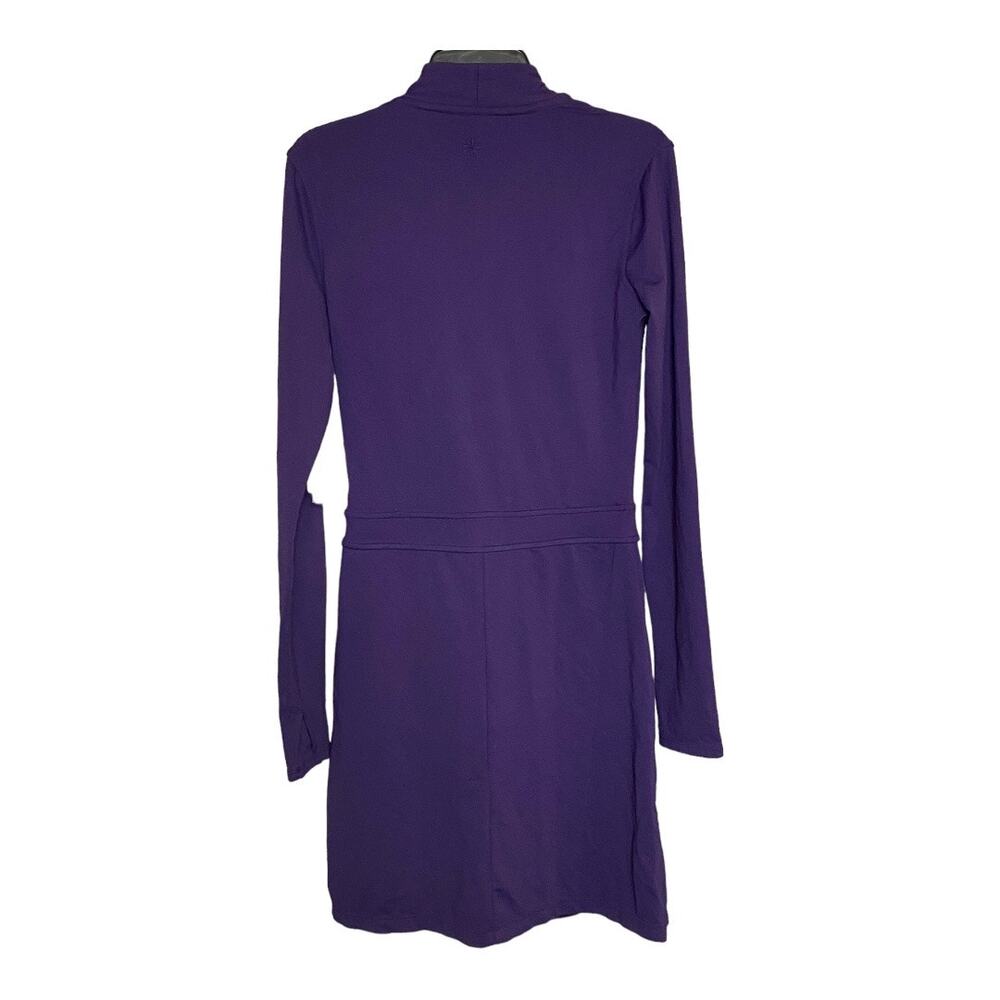 NWT Athleta Suedy Lady Dress XXS Nightshade Purple Long Sleeve Mini Surplice - Picture 6 of 11